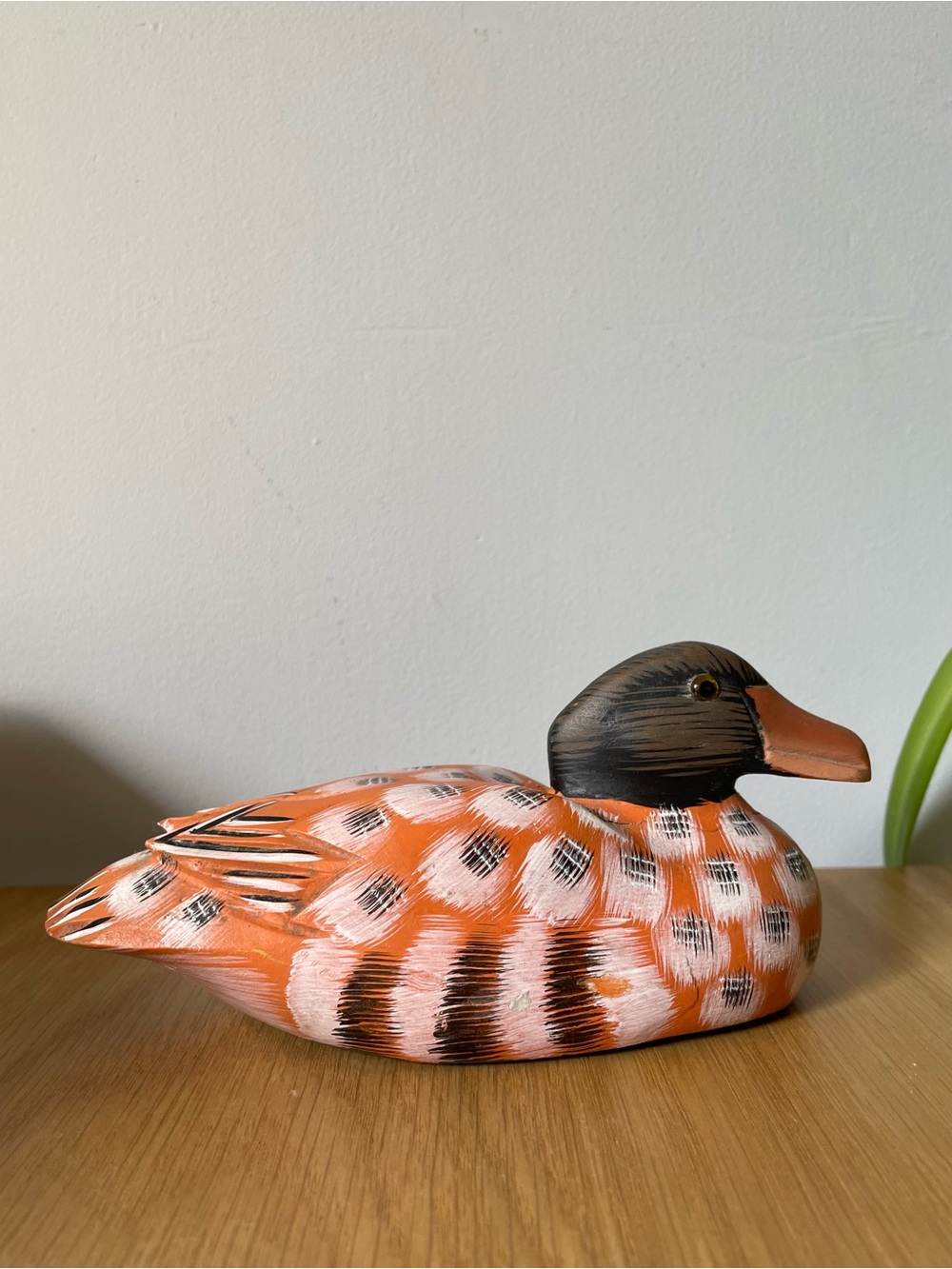 Vintage Hand-Carved Hand-Painted Decorative Duck Decoy Figurine 6”